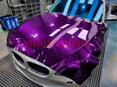 24K Chopped Forged Carbon Fiber Gloss Royal Purple Vinyl Wrap Sticker Decal Film