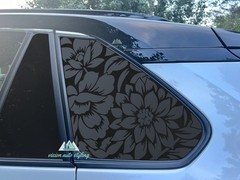 Fits 2019 – 2025 Toyota Rav4 Rear Window Floral Flowers Decal Sticker