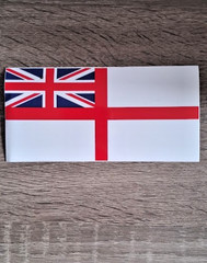 White Ensign Naval Flag, Top Quality Flag Decal, Made in Canada 3″ x 6″