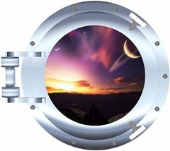 Sky Moon porthole decal Camper RV motor home mural graphic
