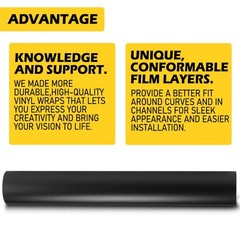 Premium Matte Black Vinyl Flat Free Air Wrap Film Sticker Decal Bubble Release A