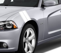 Dual 7″ Wide Fender Stripe Hash Mark Decal Universal Fit 22″ Long for both sides