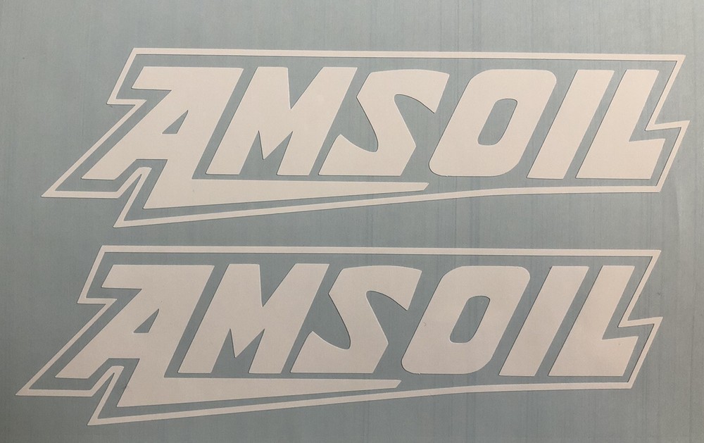 AmSoil Logo 8” Sticker (set Of 2) White Decal Racing Dirt Bike ATV Am Soil MX