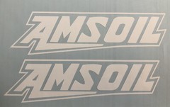 AmSoil Logo 8” Sticker (set Of 2) White Decal Racing Dirt Bike ATV Am Soil MX