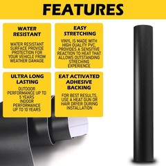 Matte/Gloss Black Forged Black Vinyl Wrap Car Sticker Film Decal Bubble Free New