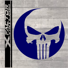 Circular Punishment Skull Vinyl Decal 4 Sizes/14 Colors FREE SHIPPING Harley