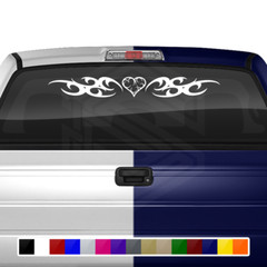 168-01 HEART Decal Sticker Windshield Window Vinyl Banner Graphic Tribal Heart