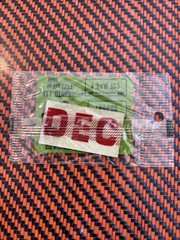 60’s, 70’s RED/WHITE CALIFORNIA PLATE MONTH STICKER. DEC VTG