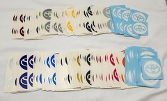 HUGE BULK LOT – 1,426 Toyota Round Vinyl Decals | Multi-Size & Color | Sticker