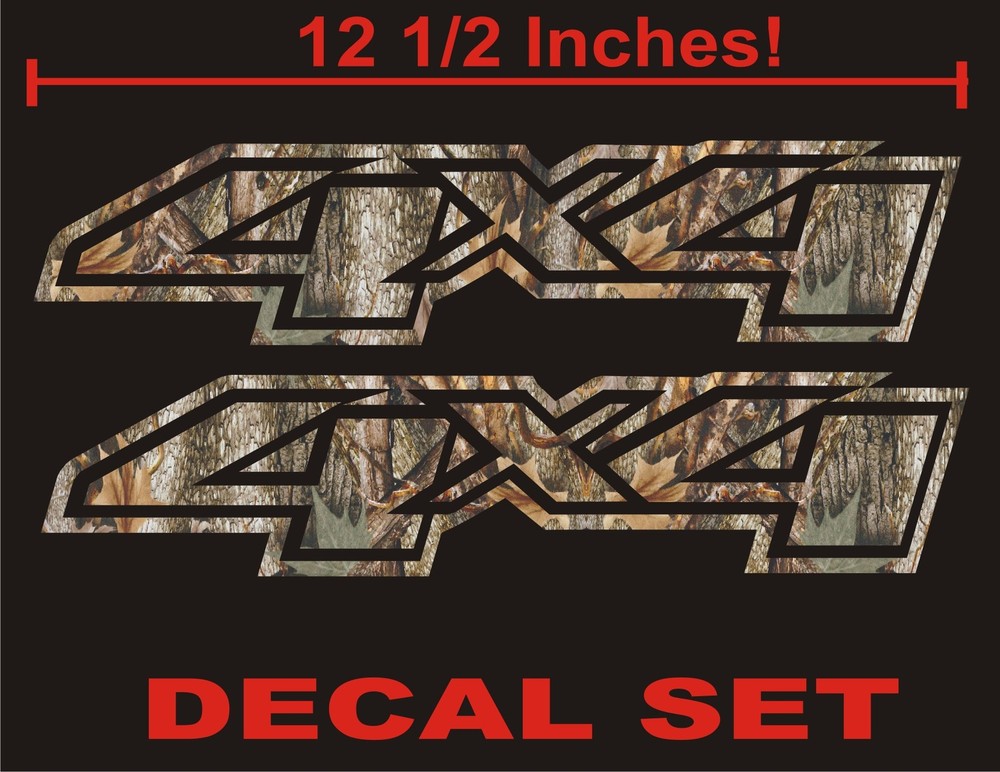 4×4 Truck Decals, REAL TREE CAMOUFLAGE (Set) for Chevrolet Silverado CAMO CHEVY