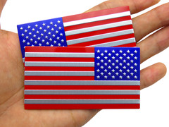 Aluminum American Flag Decal Sticker SUV, Auto, Truck Mirror Set