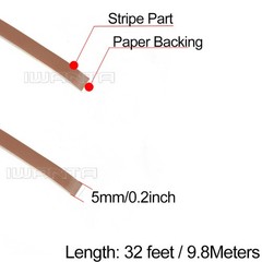 1/5″ 5mm Matte Black & Brown Pinstriping Pin Stripe DIY Vinyl Tape Decal Sticker