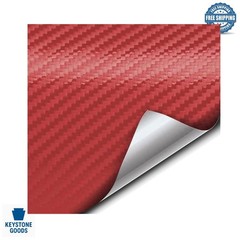 Red Carbon Fiber Vinyl Wrap Roll 1ft x 5ft with Air Release Technology