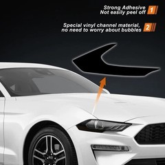 Headlight Side Marker Amber Delete Smoked Black Tint For 2018-2021 Ford Mustang