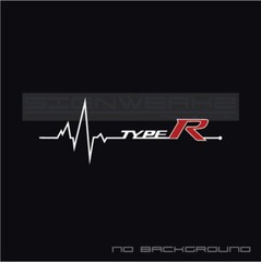 Type R heartbeat pulse Sticker left 2 colors Pair