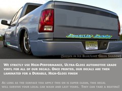Layin Low – Windshield Tailgate body decal – Pick Colors – low rider mini truck