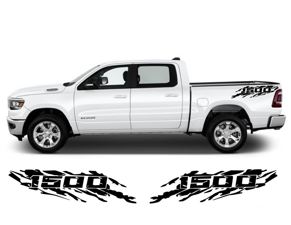 COMPATIBLE WITH DODGE RAM 1500 BED GRAPHICS VINYL DECALS Splatter REAR Decals