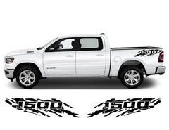 COMPATIBLE WITH DODGE RAM 1500 BED GRAPHICS VINYL DECALS Splatter REAR Decals