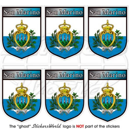 SAN MARINO Sammarinese Shield 40mm (1.6″) Vinyl Stickers Decals x6