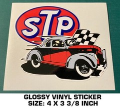 STP HOT ROD VINYL DECAL STICKER – VINTAGE CAR OIL – NASCAR – SCCA – RACING