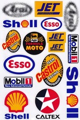 Set of 6 Multicolor Racing Stickers by Biker for Car, Metal, Plastic, Clear