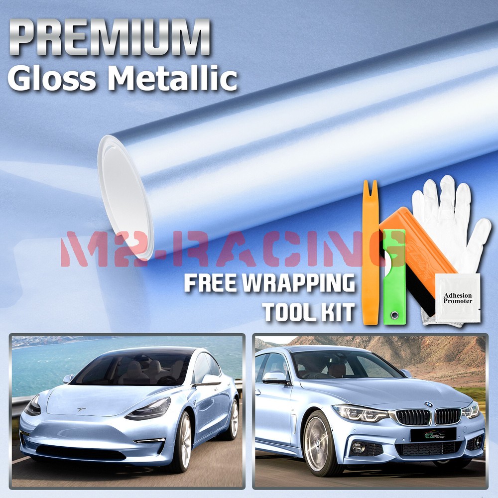 Gloss Metallic Frosted Blue Candy Decal Car Vinyl Wrap Film Stick Sheet Sparkle