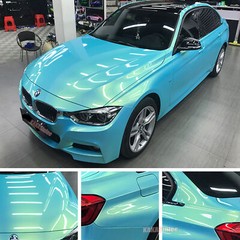 50FT x 5FT Full Car Wrap Chameleon Coral Metallic Chrome Vinyl Sticker Blue HDUS