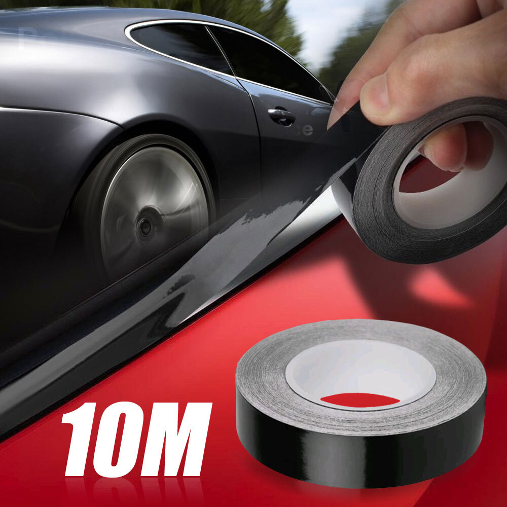Car Window Trim Vinyl Film Door Waistline DIY Sticker Black Line 1 Roll 2cm*10m