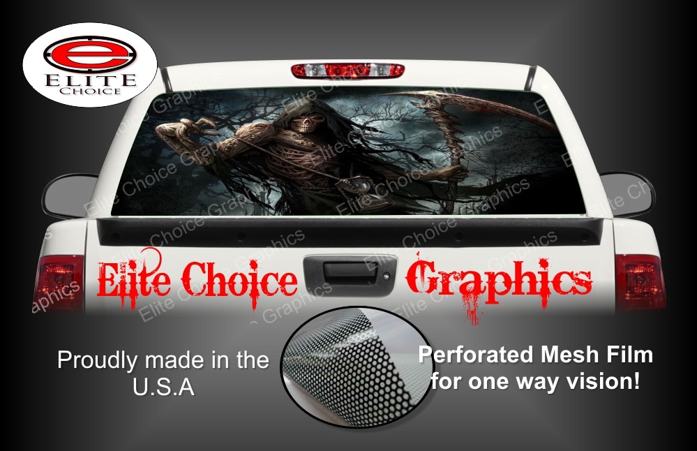 Grim Reaper Trees 2 Rear Window Graphic Decal Truck Van Car