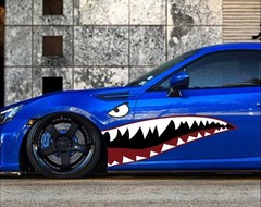 Complete Set 60″ Full Size Shark Mouth w/ Eye Die-Cut Vinyl Decals For Car Truck