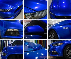 Bright Blue Pearl Glossy Satin Car SUV Hood Vinyl Wrap Glitter Modify Sticker US