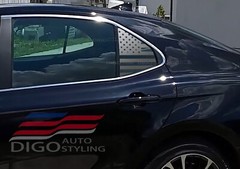 Fits 2018-2023 Toyota Camry USA Flag Decals sticker for Rear window Matt black