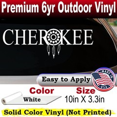 Cherokee Indian Dreamcatcher Car Truck Window Laptop Decal Sticker White 10X3.3