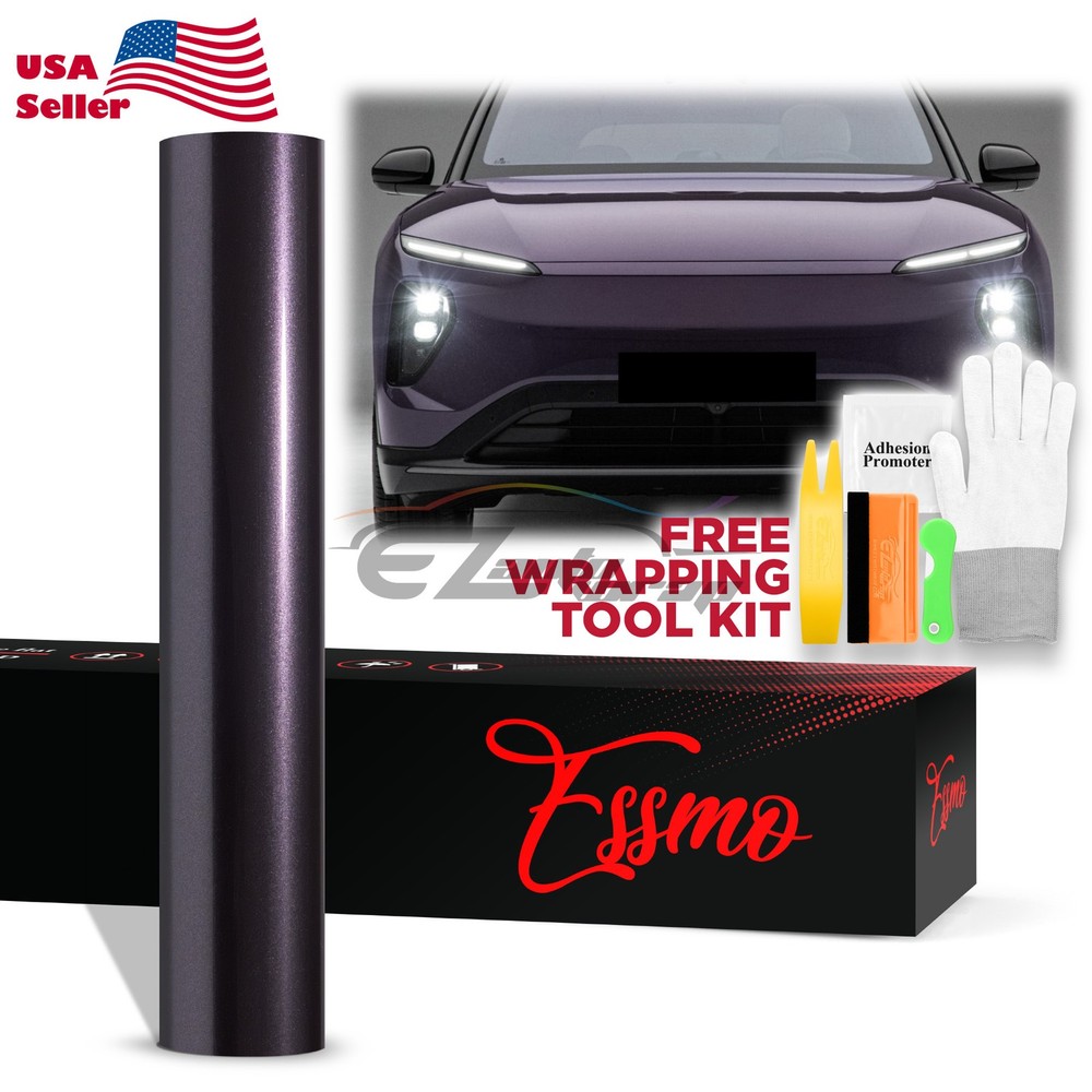 ESSMO PET Super Gloss Metallic Nova Purple Vehicle Vinyl Wrap Decal Like Paint