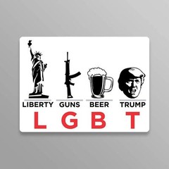 Trump Sticker Liberty Guns Beer Trump LGBT Vinyl Decal Sticker 2-Pack 5.5-Inc