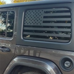 American Flag Car Rear Side Window Decal For 2007-17 Jeep Wrangler JK JKU 4Door