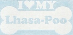 I Heart Love My Lhasa-Poo – Mixed Dog Bone Car Vinyl Decal Sticker 13598