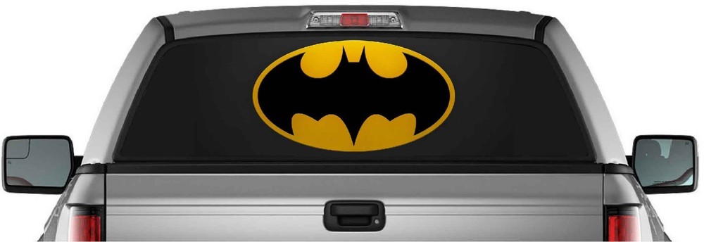 BATMAN LOGO PERFORATED DARK KNIGHT PICK-UP TRUCK BACK WINDOW GRAPHIC DECAL VINYL