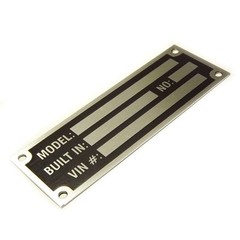 Anodized Aluminium universal custom manufacturer etched vin name plate