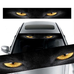 Car Front Windshield Sticker Sunshade Decal Yellow Eye Leopard Trim 130cm*21cm