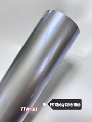 50FT x 5FT PET Silver Blue Magic Glossy Metallic Pearl Car Vinyl Wrap Sticker US