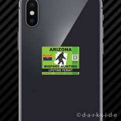 (2x) Arizona Bigfoot Hunting Permit Cell Phone Sticker Mobile Sasquatch Lifetime