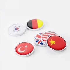 B&W UK Flag Circular Metal Emblem British Badge English Sticker Free Shipping!