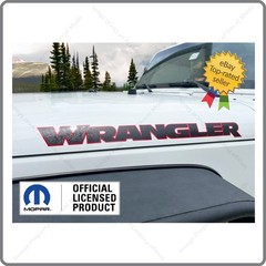(2x) Jeep WRANGLER JK Hood Decals Stickers 3D Topo Map RED Black UV1A8