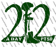 Veteran 22,PTSD,The War Within,22 A Day,Support Our Troops,Custom Vinyl Decal