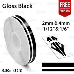 GLOSS BLACK 1/2″ 12mm Twin Lines Roll PIN STRIPE Car TAPE Decal Vinyl Sticker