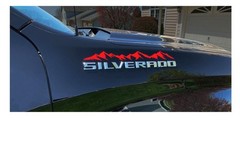 Chevy Silverado Red Mountain Range Emblem Enhancement Decals 2019-2025 Set of 3