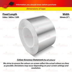 2″ Vinyl Pinstriping Pin Stripe Styling Tape Decal Sticker 50mm CHROME SILVER