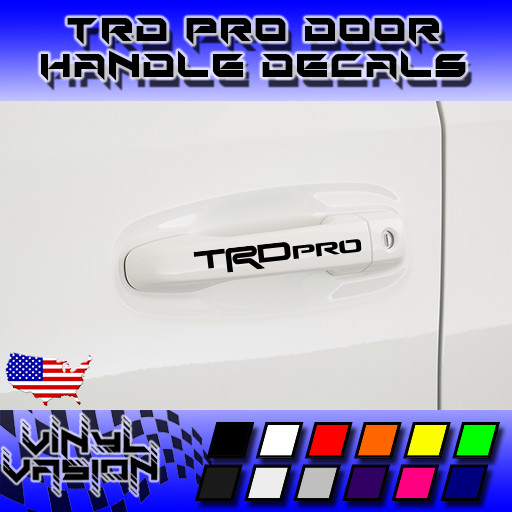 4x Door Handle Decal Sticker for TRD PRO Tacoma Tundra 4Runner Offroad 4×4