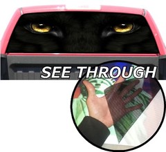 P202 Black Panther Rear Window Tint Graphic Decal Wrap Back Pickup Graphics
